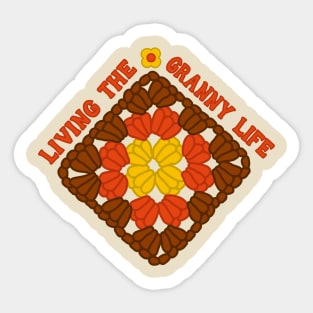 70s Crochet Granny Life Sticker